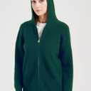 Tronjori Womens Zip up Hooded Cardigan Knitted Hoodies Raglan Sleeve Sweaters Jacket Outerwear Fall Winter (M)