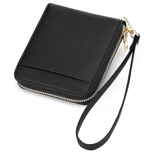 GAEKEAO Womens Wallet RFID Blocking Zip Around Wristlet Wallet Vegan Leather Card Holder Purse with Change Pocket