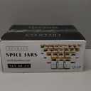 EDELHAUS Square Spice Jars with Bamboo Wooden Lid (Pack of 24) Spice Jars with Shaker Insert and 240 Labels - Bamboo Lid Glass Container for Spice Organisation [4.3 in  1.8 in]