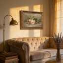 Vintage Gold Framed Flower Still Life Wall Art Retro Rose and Wildflower Wall Decor Pink Floral Print artwork Farmhouse Country Flower painting Picture for Gallery Kitchen Living Room Bedroom 16X24in