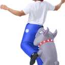 Spooktacular Creations Inflatable Dog Costumes for Adults, Biting By a Bulldog Blow up Outfit for Halloween Themed Parties (X-Large(75In))