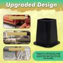 Kings Brand Furniture 6-inch Bed Risers - Set of 4 Black Heavy Duty Stackable Furniture Risers for Under Bed Storage, Desk, Sofa, Couch