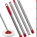 Qulable Spin Mop Replacement Handle - 4-Section 30" to 58" Mop Handle Replacement Stick Compatible with O-Ceda Spin Mop, EasyWring Mop Handle for Floor Cleaning (Mop Head&Base not Included) (Red)