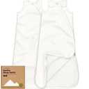 2-Pack Organic Baby Sleep Sacks, 100% Cotton - Soft & Breathable 0.5TOG Baby Wearable Blanket,Toddler Sleeping Sack 18-24 months,Easy to Wear Transitional Swaddles for Newborns,Infants (Soft White, L)