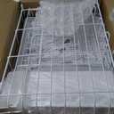 7 code Large Dish Drying Rack, 2-Tier Dish Racks for Kitchen Counter, Detachable Large Capacity Dish Drainer Organizer with Utensil Holder, Dish Drying Rack with Drain Board, White