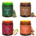 Christmas Candle Set,4Pack Scented Candles Holiday Candle Gifts,Soy Wax Candles Home Christmas Decoration, Xmas Gift Candle for Women and Men - Scents of Christmas EVE Gifts