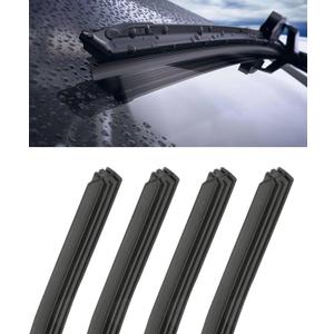 4PCS Wiper Blade Refill,Car Accessories Rubber Wiper Blade Refill,26" Windshield Wiper Blade Inserts,Frameless Window Boneless Insert Rubber Strips,Fit for Most Vehicles