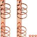 Multibey A5 6-Ring Rose Gold Binder Ring Mechanisms 2Pcs, Round Ring Binding Spines Combs Replacement for A5 Loose Leaf Notebook (A5-30mm Ring Diameter, Rose Gold)