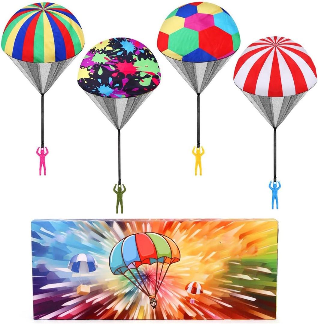 Parachute Toy for Kids, Outdoor Toys Flying Parachute Men, Inside & Outside Toys for or 3 4 5 6 7 8 9 10 11 12 Year Old, Easter Basket Stuffers for Kids Idea 2026 Unique Boys Party Favors