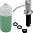 Built in Soap Dispenser for Kitchen Sink, Stainless Steel Brushed Nickel Countertop Pump Head, Dish Soap Hand Lotion Dispenser with Refillable 16.9oz Bottle