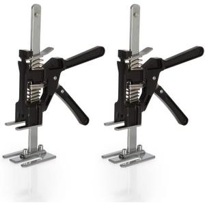 Hand Lifting Jack Tool - Labor Saving Arm Jacks for Installing Windows or Doors, Lifting Furniture, or Wall Tile Positioning - Hand Lifting Tool Jacks - Woodworking Tools by Kings County Tools (2 - Pack, Black)