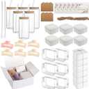 6 Sets Bridesmaid Proposal Presents, Wedding Present Set, Includes 16.9 oz Glass Cups, Jewelry Boxes, Makeup Bags, Cards, Hair Clips, Tags, and White Present Boxes, Maid of Honor Presents