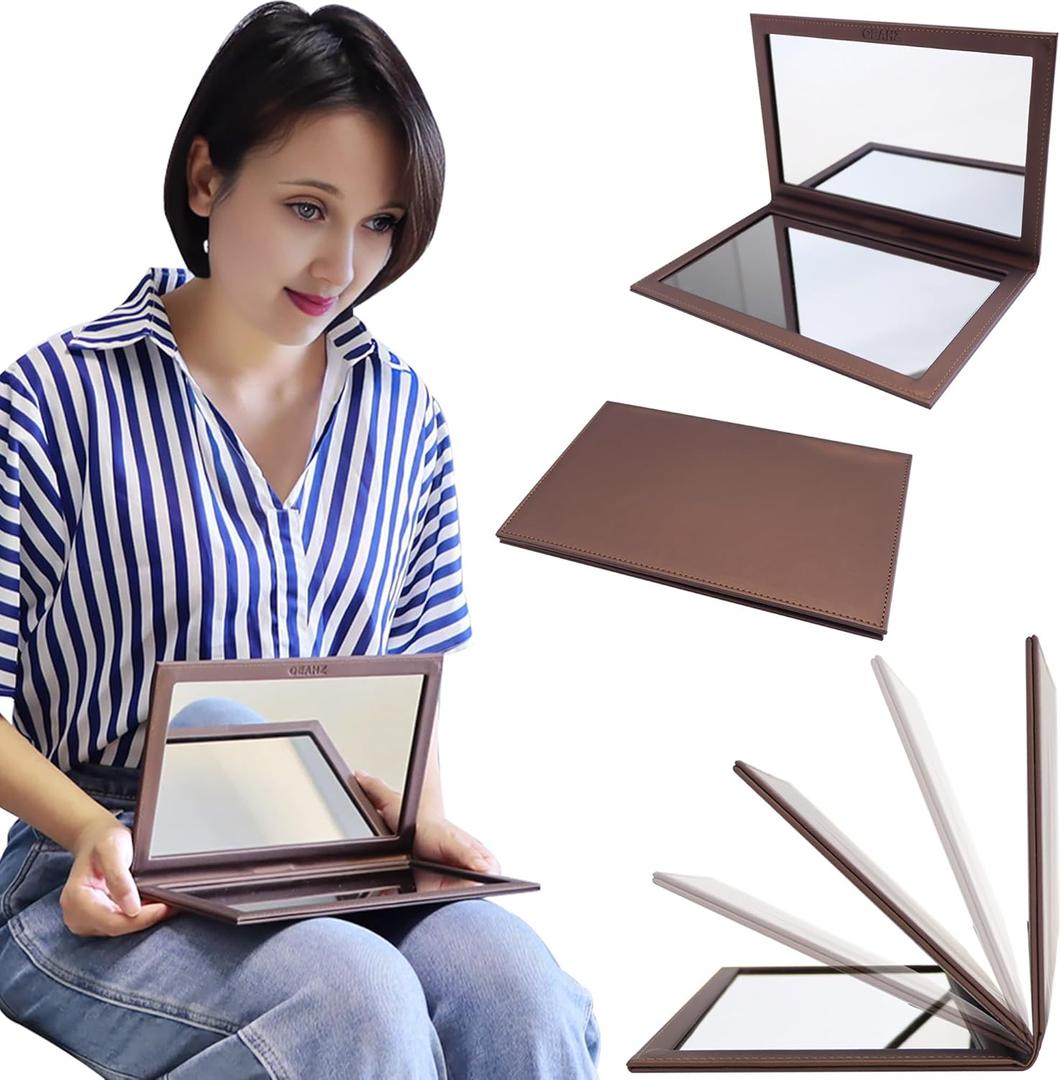 Adjustable Face Down Mirror for Vitrectomy Recovery - 10" x 7", Brown, Watch TV During Eye Surgery Recovery