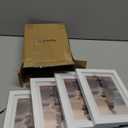 KINLINK 5x7 Picture Frame White Set of 4, Wooden Photo Frames Matted 4x6 with Plexiglass for 4x6 with Mat or 5x7 without Mat for Table and Wall Display