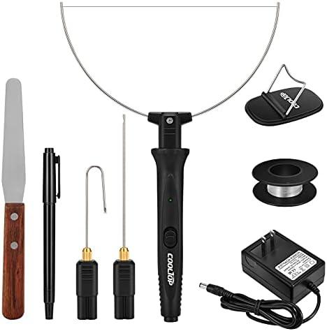 Cooltop Hot Wire Foam Cutter kit, 18W Styrofoam Knife Cutter Electric Hot Wire Foam Cutting Tool, Heated Foam Carving Knife Kit with Cleaning Pen for Foam Board, Pearl Cotton, EPP, KT Board, EPS