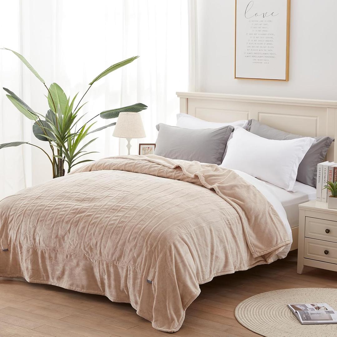 Westinghouse Heated Blanket Full Size - Electric With 10 Heating Levels, 1-12 Hours Auto Shut Off, Fast Warming, Machine Washable (Full, 72x84 Inches, Beige)