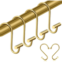 12 pcs Luxury Gold Shower Curtain Hooks, T-Bar Design Metal Towel Hook, Elegant S-Shaped Shower Hooks for Bathroom, Wardrobe, Kitchen, S Hooks for Hanging, Durable & Easy to Install