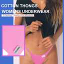 FINETOO 9 Pack G-String Thongs for Women Cotton Panties Stretch T-back Tangas Low Rise Hipster Underwear Sexy (L)