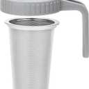 Cold Brew Coffee Filter with Pour Spout Lid for 32 OZ Wide Mouth Mason Jar, 304 Stainless Steel Strainer with Seal Ring for Iced Drinks, Sun Tea Infuser and Cold Brew Coffee Maker