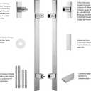 TOGU TG-6018 36 inches Solid Standoffs Heavy-Duty Commercial Grade-304 Stainless Steel Push Pull Door Handle/Barn Door Pull Handle/Glass Pulls, Full Brushed Stainless Steel Finish