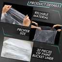Maitys 32 Pack Disposable Clear Paint Bucket Liner 39.4 x 25.6 Inches Use with Latex Solvent Based Paint for Painting and Keeping Buckets Clean