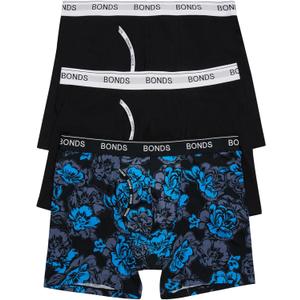 Bonds mens Mid-length Boxer Briefs 3-pack  Soft Cotton, Everyday Comfort Underwear (Small, Black/Black/Dolce Vita)