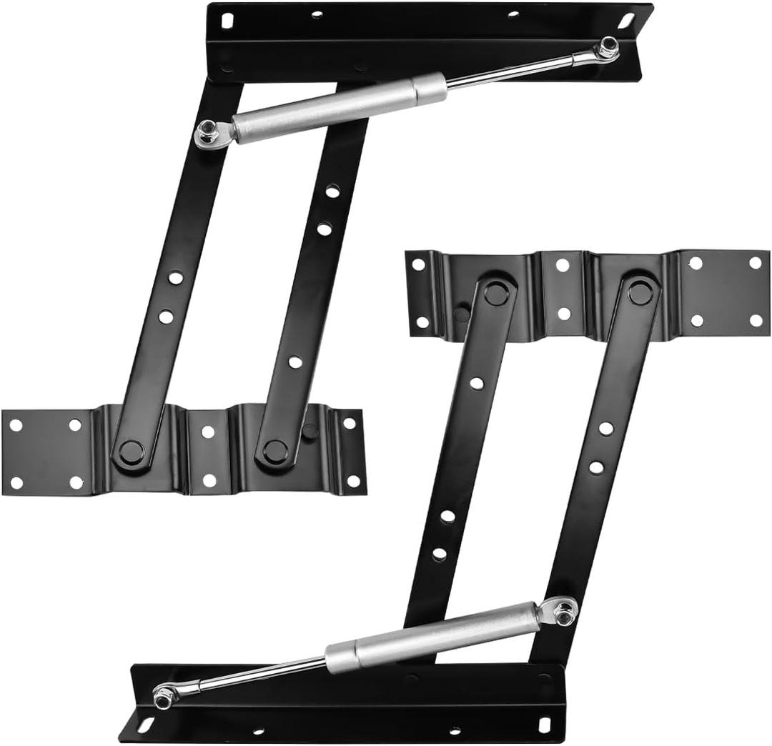 1 Pair Pneumatic Spring Lift Mechanism for Coffee Tables Multi-Functional Folding Lifting Frame Heavy Duty Adjustable Furniture Brackets Table Height Adjuster Kit