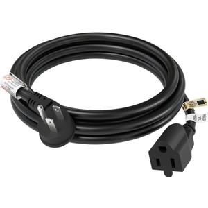 FIRMERST 6 FT Flat Plug Extension Cord, 14 AWG 1875W, UL Listed, Black