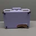 Vinyl Record Player with Built-in Speakers Vintage 3-Speed Portable Suitcase Bluetooth Turntables with USB Recording Belt-Driven LP Player Support AUX/RCA/Headphone Jack, Purple Leather