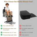 Barber Booster Seat for Kids, 18 x 13 x 7 in 3-Layer Adjustable Children Salon Booster Seat for Hair Cutting with 45D High-Density Sponge, Leather Styling Chair Booster Cushion for Salon, Dinner Table