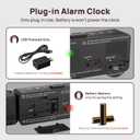 Netzu Projection Alarm Clock for Bedroom Ceiling, Small Compact Plug-in Digital Clocks with 180 Rotatable Projector, Temperature 4 Levels Birghtness, 3 Volumes and Snooze (Black)