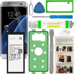 ASDAWN EB-BG935ABE Battery for Samsung Galaxy S7 Edge, Galaxy S7 Edge SM-G935 G935A/T/P/V with Back Cover Adhesive+Battery Adhesive+Tools+Installation Instruction(Back Glass Not Included)