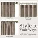 NICETOWN 230 GSM Rich Linen Blend Taupe Curtains 90 inches Long, Rod Pocket & Back Tab Privacy with Light Filtering Semi Sheer Window Treatments for Bedroom/Living Room, W52 x L90, 2 Panels