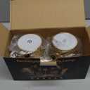 Cordless Table Lamp Rechargeable Gold - KK 2 Pack 5000mAH Battery Operated Lamp for Dining Table, 3 Color Stepless Dimming Waterproof LED Wireless Lamp for Counter, Outdoor Patio, Touch Control (2 Pack 14in - Circle Shade)