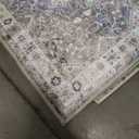  GENIMO 10x14 Area Rugs for Living Room, Non Slip Machine Washable Vintage Rugs, Low Pile Lightweight Chenille Print Large Rug for Bedroom, Dining Room, Home Office, Light Taupe Brown