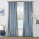 Light Blue Pleated Linen Blackout Curtains 90 Inches Long for Bedroom Living Room Pinch Pleat Black Out Thermal Insulated Ring Hooks Back Tab Room Darkening Drapes Dusty Blue Grey Curtains with Liner (40"W x 90"L (Pack of 2))