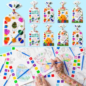 Easter Gifts for Kids, 120Pcs Water Coloring Books & 320Pcs Temporary Tattoos Bulk with Goodie Bag for Easter Basket Stuffers Party Favors Classroom Prize School Activities Crafts Party Supplies