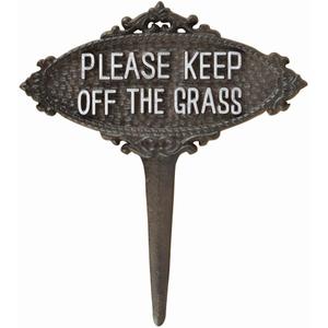 Esschert Design TT207 Series Please Keep Off The Grass Sign,Black and White,9"H