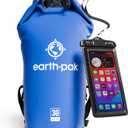 Earth Pak Waterproof Dry Bag - Roll Top Waterproof Backpack Sack Keeps Gear Dry for Kayak with Waterproof Phone Case (30L, Blue)