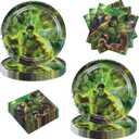 40Pcs for Hulk Party Supplies Include 20 Plates, 20 Napkins for The Hulk Birthday Party Decoration, 70"X42"