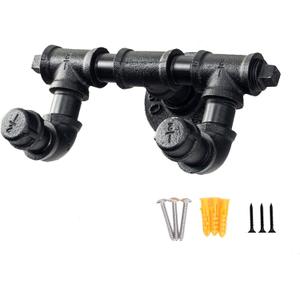 Industrial Pipe Robe Towel Rack Hooks - Rustic Iron Clothes Coat Hanger Holders with Screws HOOK-02