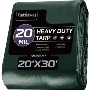 Tarp 20x30 Feet Waterproof Poly Tarp, 20 Mil Thick, Multipurpose Heavy Duty Protective Cover for Emergency Camping Tent Boat RV Car