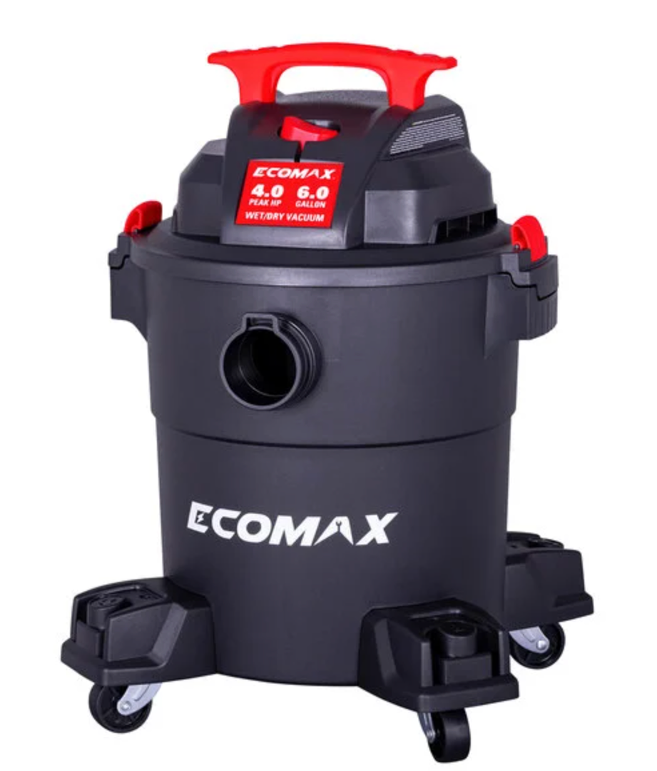 ECOMAX 6gal Wet/Dry Vacuum 1.2" Cleaning Path Black