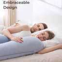 Momcozy Pregnancy Pillows for Side Sleeping, J Shaped Maternity Body Pillow for Pregnancy, Soft Pregnancy Pillow with Jersey Cover for Head Neck Belly Support, Grey