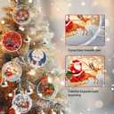 3 x Crystal Christmas Ornaments - 2024 Hanging Decorations for Tree, Office, Party, Classroom, Shop, Restaurant, Fireplace