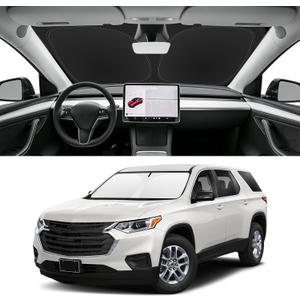 Custom Fit Windshield Sun Shade for Chevy Traverse 2018-2026, Blocks UV & Heat, Front Window Sunshade Accessories, Easy Fold & Store Keep Your Car Cooler