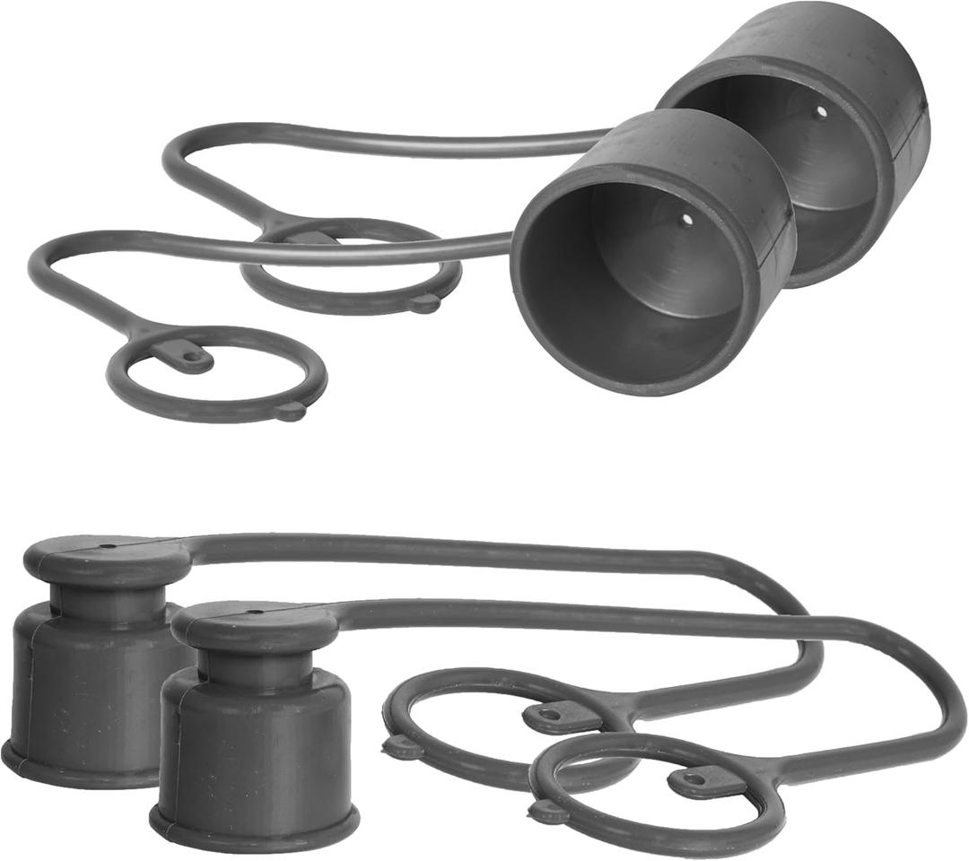 2 Set, 1/2 Skid Steer Attachments Flat Face Tractor Hydraulic Coupler Male Dust Cap and Female Plug Cover, ISO 16028 Hydraulic Quick Disconnects Port Plug Fittings (Black)