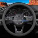 Custom-Fit for BMW Steering Wheel Cover, Premium Leather Car Steering Wheel Cover with Logo, Non-Slip, Breathable, for BMW Accessories (A-Style,for BMW)
