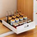 bealy 21'' Deep Pull Out Cabinet Organizer Adhesive, 10'' Wide Roll Out Cabinet Drawers for Face Frame or Frameless Cabinets, Sturdy Carbon Steel Kitchen Organizer Shelf for Pantry, Kitchen, Bathroom
