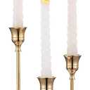 Candlestick Holders Taper Candle Holders, Set of 3 Candle Stick Holders Set, Brass Gold Candlestick Holder Set, Vintage Modern Decorative Centerpiece for Table Mantel Wedding Housewarming Gift